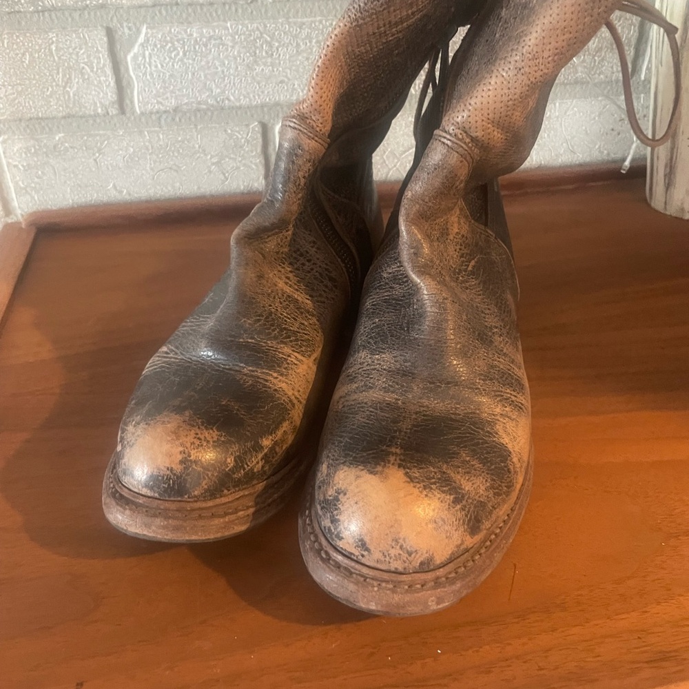 BED|STU Rustic Brown Leather Boots Womens size7,5 - Picture 2 of 9